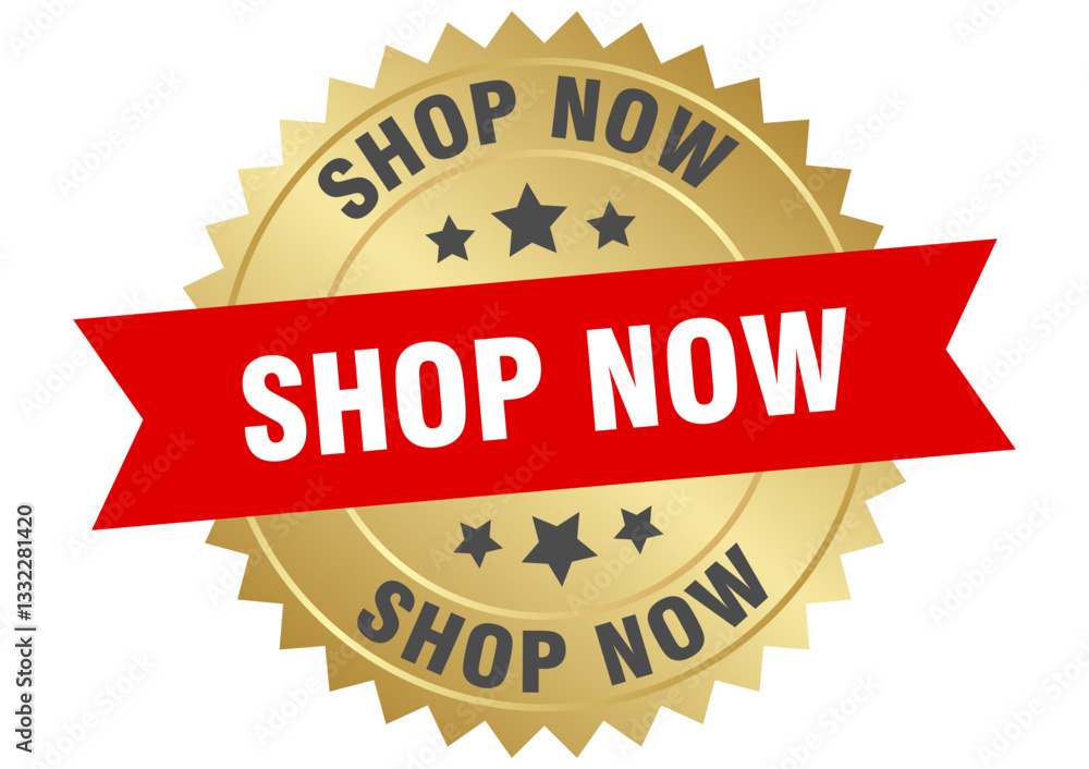 shop now. shop now round red and gold label isolated on transparent background shop now. shop now round red and gold label isolated on transparent background