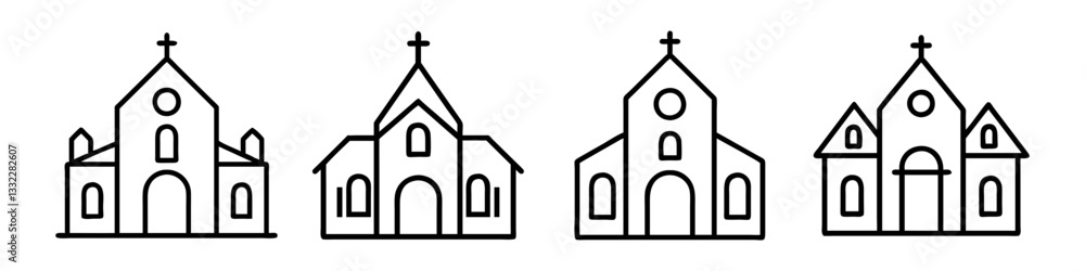 church icon, church line art - simple line art of church, perfect for church logos and icons church icon, church line art - simple line art of church, perfect for church logos and icons