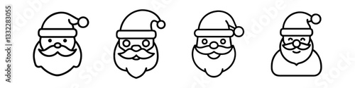 santa claus icon, santa claus line art - simple line art of santa claus, perfect for santa claus logos and icons