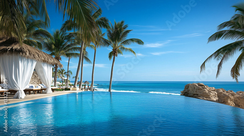 All-Inclusive Resorts with Oceanfront Infinity Pool and Palm Trees | Luxury Tropical Beachside Getaway