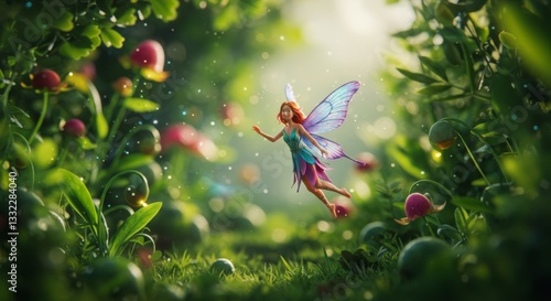fairy flying in the forest