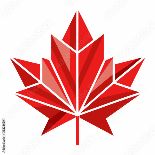 abstract maple leaf with bold angular cuts