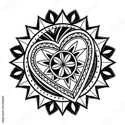 Pattern in the form of a mandala. Henna tattoo mandala. Mehndi style. Decorative pattern in oriental style. Coloring book page.
