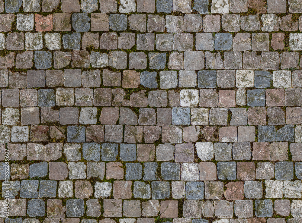 Naklejka premium Natural granite stone paving seamless texture 