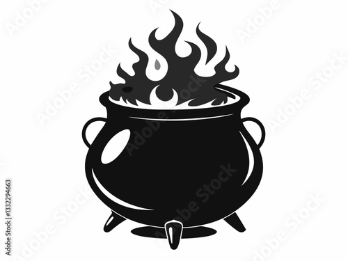 cauldron  brew  silhouette  vector,Halloween Witch cauldron  brew