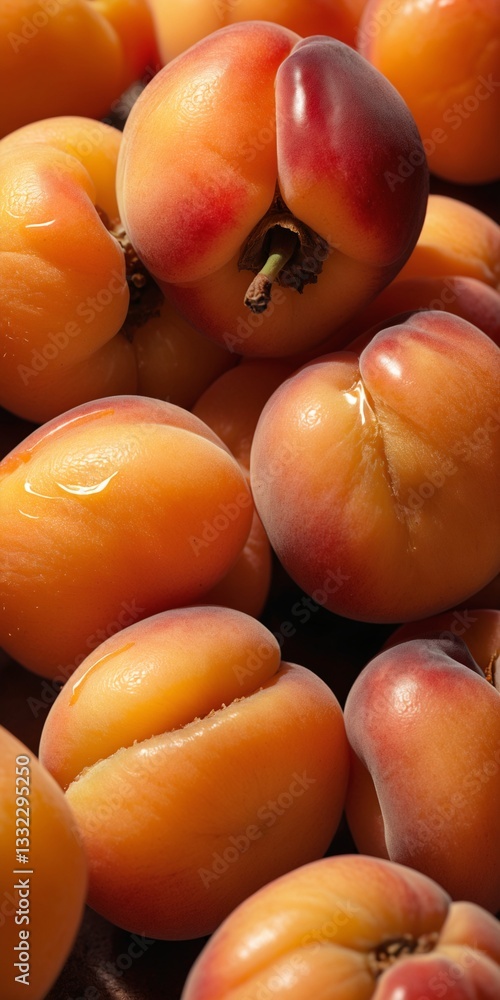 Apricot fruits as food background.