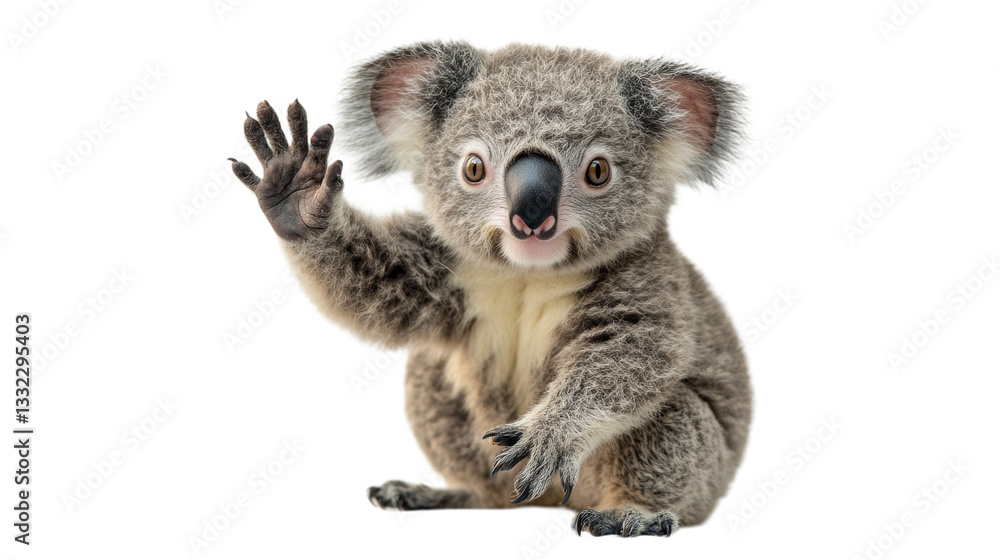 Friendly Koala Waving with a Smile Friendly Koala Waving with a Smile