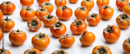 Obraz na płótnie Fresh kaki persimmon fruits on white. w salonie