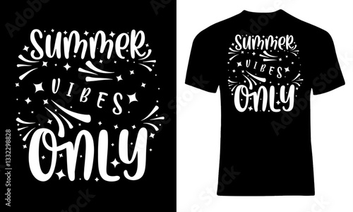 Chill summer vibes only t-shirt design. Vector illustrator.