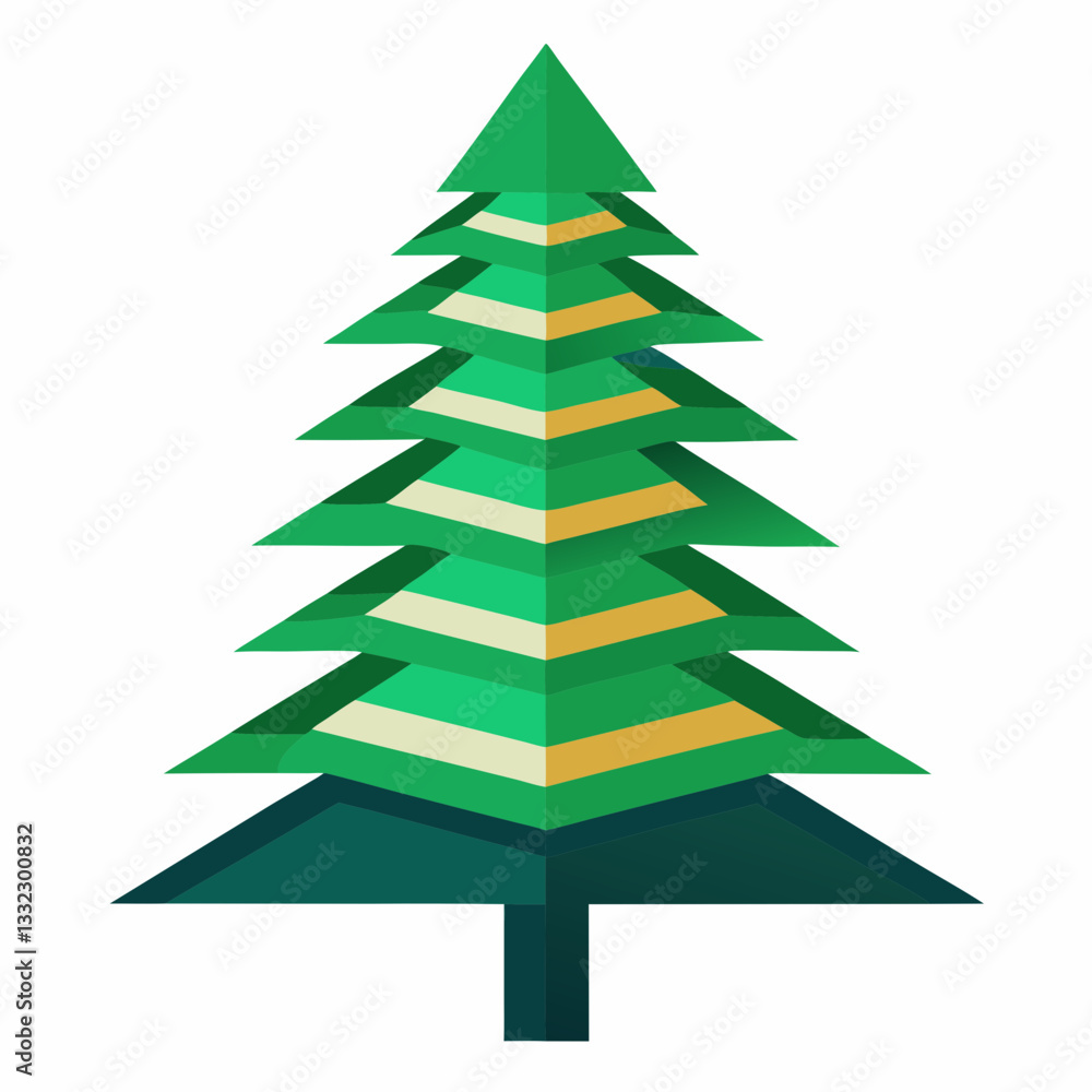 unique pine tree symbol with layered depth unique pine tree symbol with layered depth
