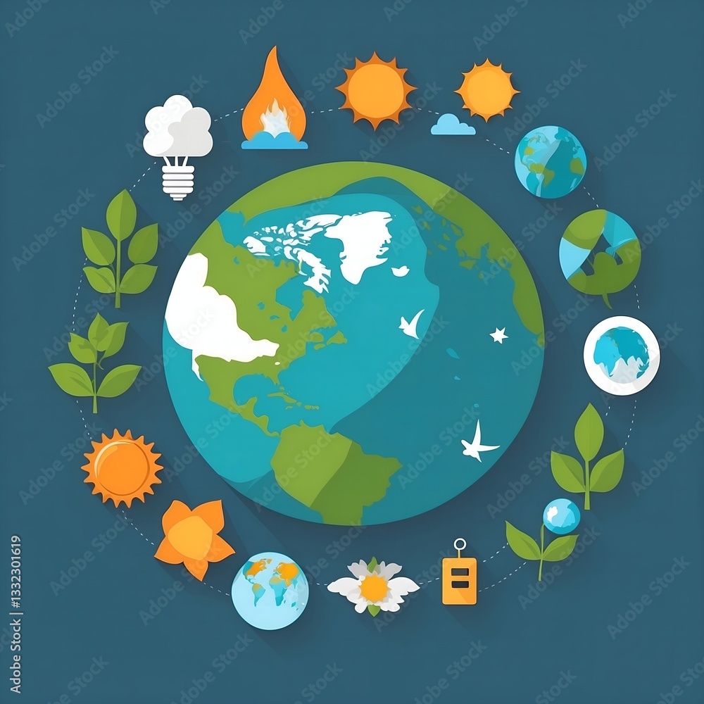 Naklejka premium vector illustration of the earth