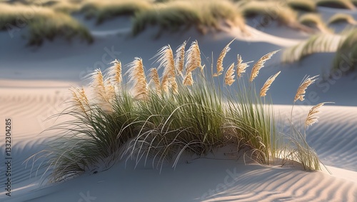 Fototapeta Naklejka Na Ścianę i Meble -  sand dunes and grass on the beach