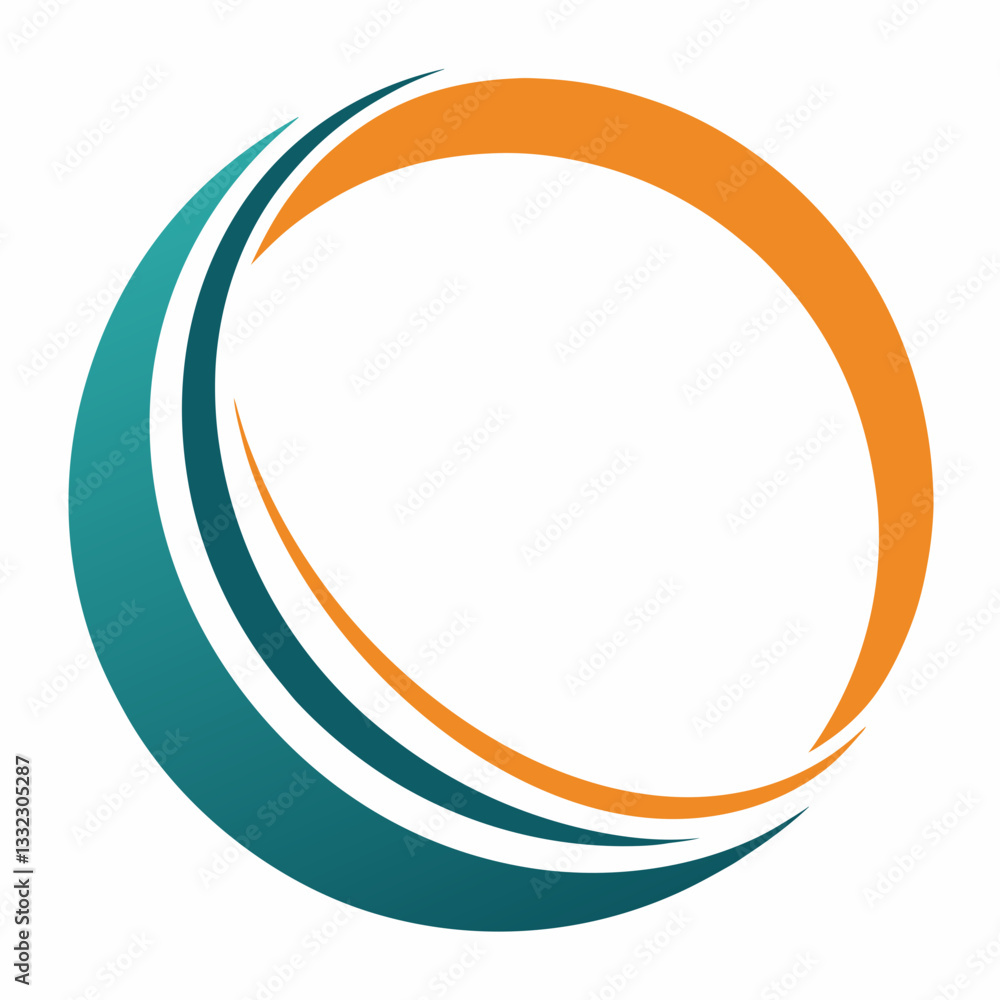 minimalist circle with dynamic swoosh accent minimalist circle with dynamic swoosh accent