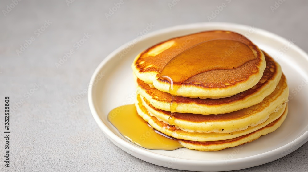 Delicious pancakes served with maple syrup kitchen food photography bright setting close-up comfort food experience Delicious pancakes served with maple syrup kitchen food photography bright setting close-up comfort food experience