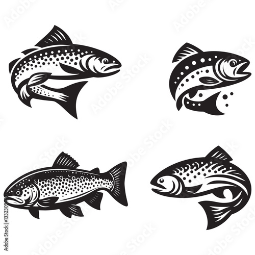 Trout logo, Trout fish vector illustration