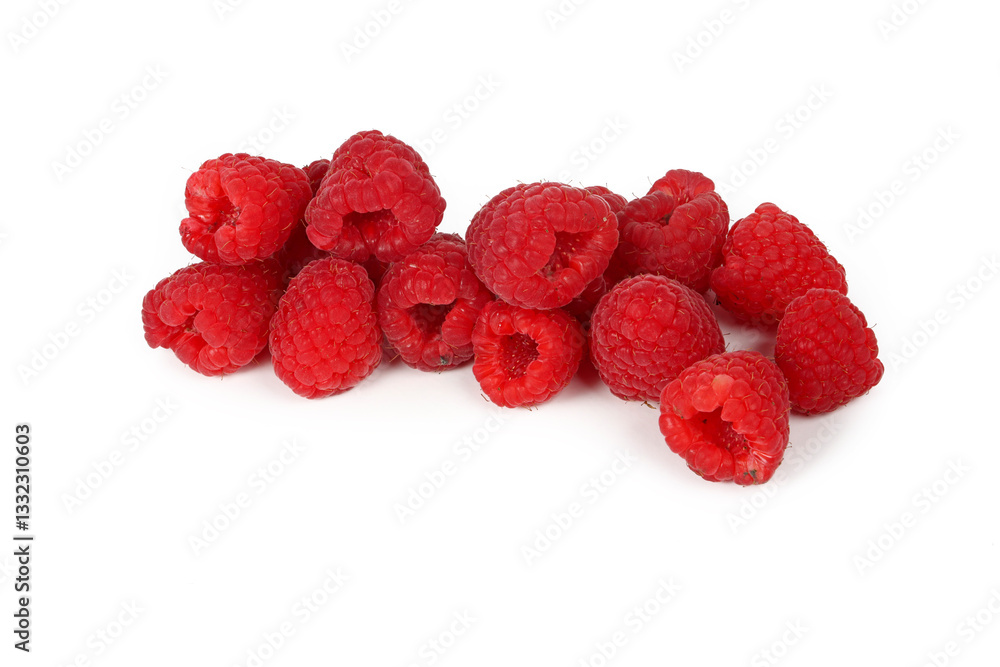 Group of raspberries isolated on a white background Group of raspberries isolated on a white background