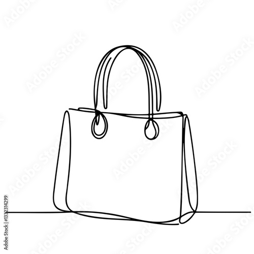 Stylish handbag in one-line drawing style
