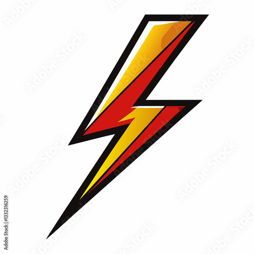 angular lightning bolt with sharp precision