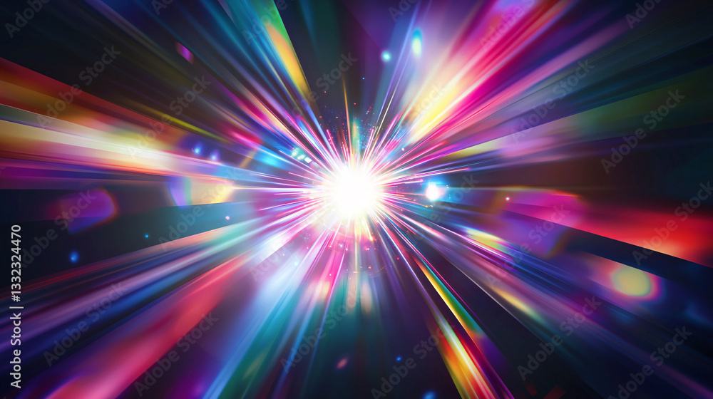 Vibrant Colorful Light Rays Explosion Abstract Background Vibrant Colorful Light Rays Explosion Abstract Background