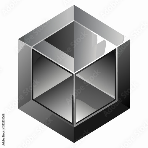 metallic cube with subtle depth