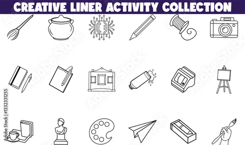 Creative Liner Activity Collection Art, Craft, and Photography Icons