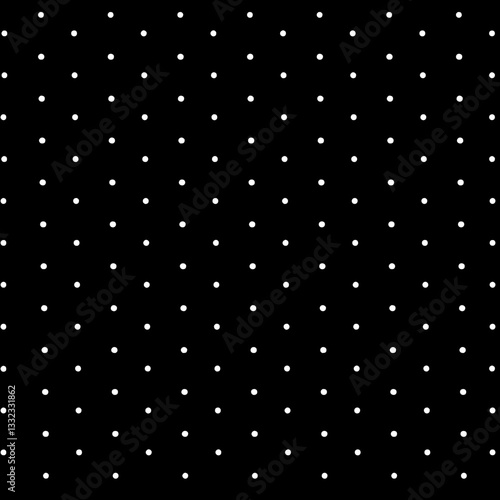 The white dot motif aligned with the dark black background gives an aesthetic and cool impression.