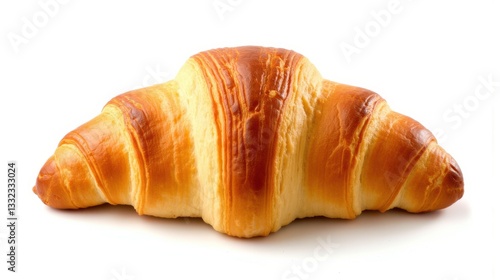 Classic French croissant isolated on white background for food lovers