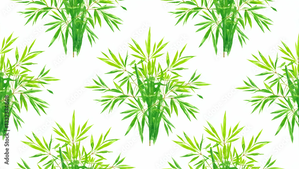 Vibrant Tropical Bamboo Forest Seamless Tile Pattern on White Background - Perfect for Summer Themes and Beach Decor Merchandise with Space for Customization Vibrant Tropical Bamboo Forest Seamless Tile Pattern on White Background - Perfect for Summer Themes and Beach Decor Merchandise with Space for Customization