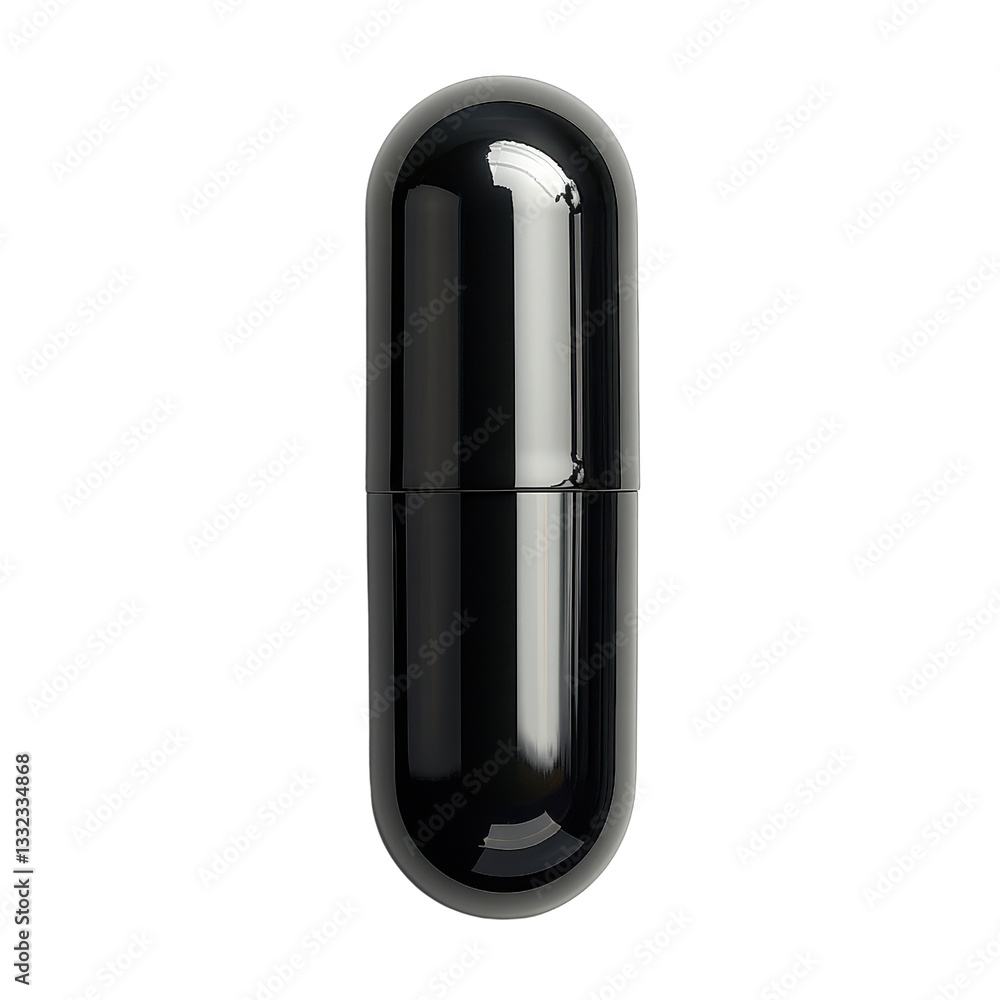 black capsule isolated on white background. black capsule isolated on white background.