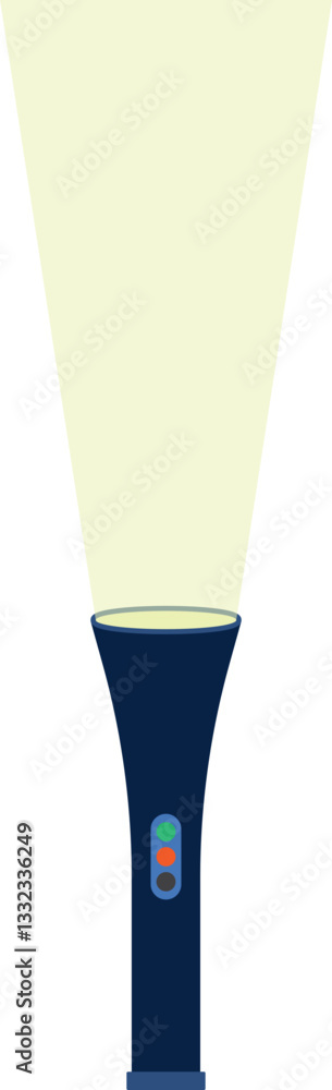 Illustration of a Flashlight, Modern Torch Illustration of a Flashlight, Modern Torch