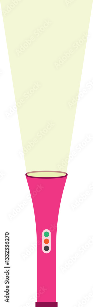 Illustration of a Pink Flashlight, Modern Pink Torch Illustration of a Pink Flashlight, Modern Pink Torch