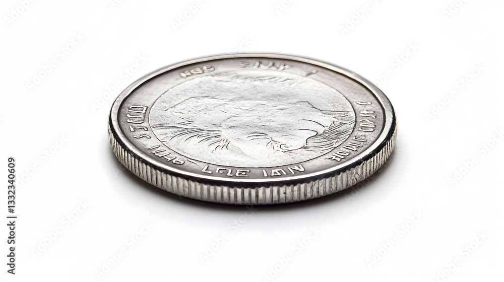 Coin close-up financial focus photography studio setting macro view currency concept Coin close-up financial focus photography studio setting macro view currency concept