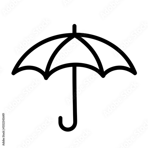 Umbrella outline icon for weather protection.
