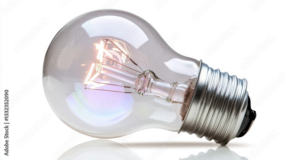 Bright white light bulb on a pristine surface, symbolizing clarity and innovation, ideal for modern design concepts and creative projects Bright white light bulb on a pristine surface, symbolizing clarity and innovation, ideal for modern design concepts and creative projects