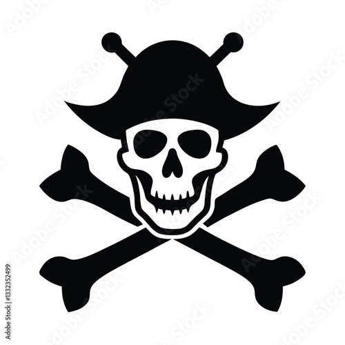 Pirate Skull Silhouette vector art