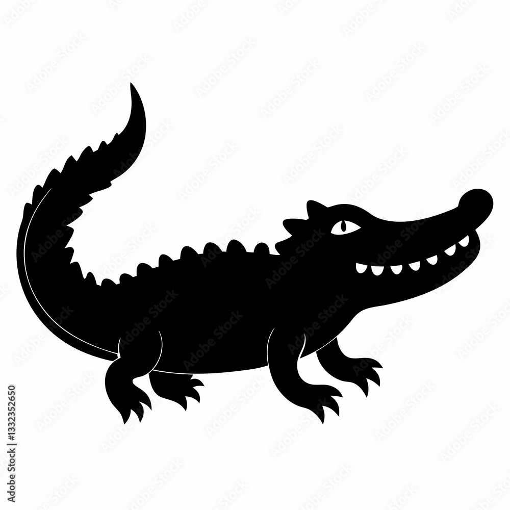 Obraz premium Bold Black Crocodile Vector