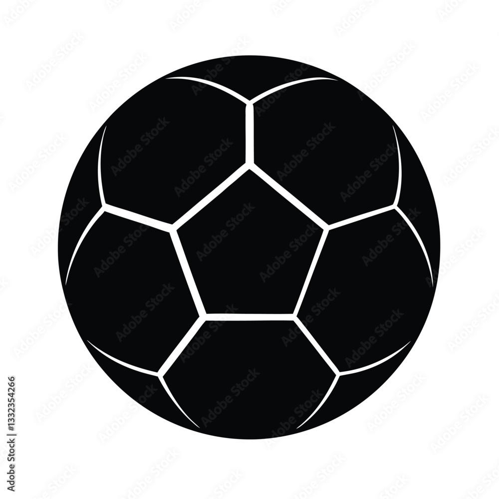 Fototapeta premium Soccer Ball Silhouette Vector.