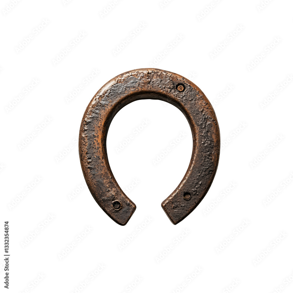 Rusty Antique Horseshoe Symbol of Luck Isolated on White Background Rusty Antique Horseshoe Symbol of Luck Isolated on White Background