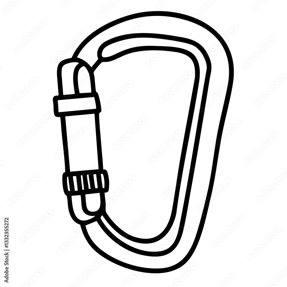 summer campfire hobby hand drawn black and white outline