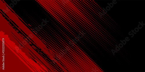 sports background design with red and black accent colors with a dot texture pattern vector illustration modern