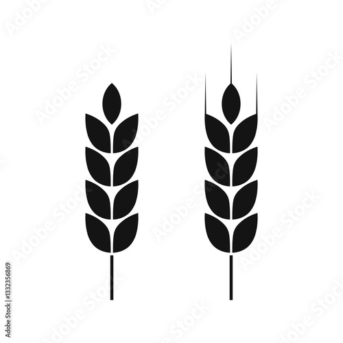 Wheat ear icon. Cereal icon on white background. Grain icon vector logo design. Agriculture symbol