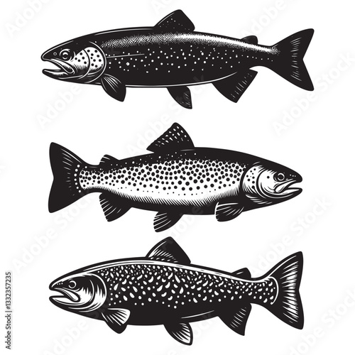 Trout logo, Trout fish vector illustration