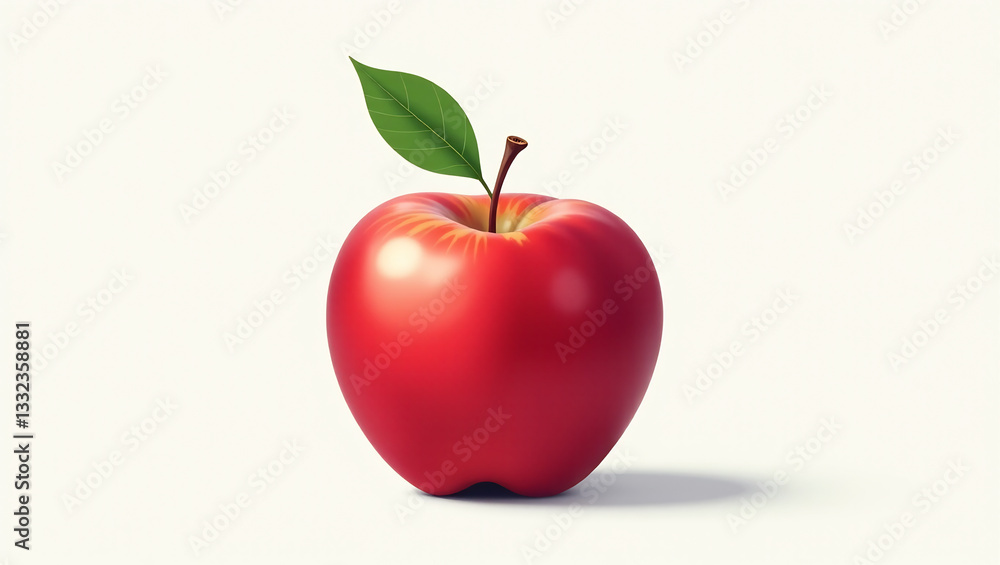 Obraz premium Minimalist Crisp Apple on White