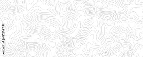 Abstract wavy topographic line background. Seamless pattern and banner design. Modern and dynamic feel to topographic mapping vector illustration.