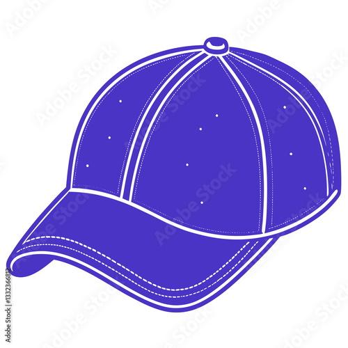 cap silhouette vector, Simple silhouette Design vector icon with white background. Color vector 