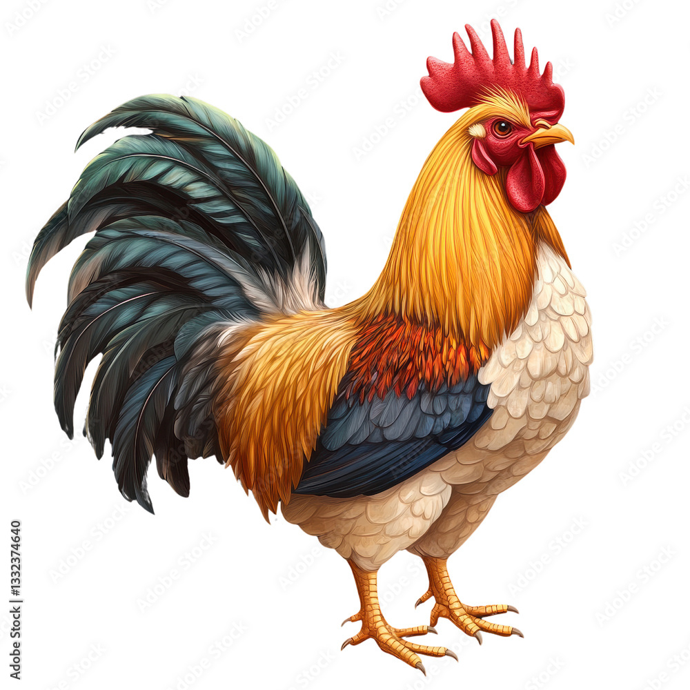 Fototapeta premium Chicken rooster isolated on transparent background