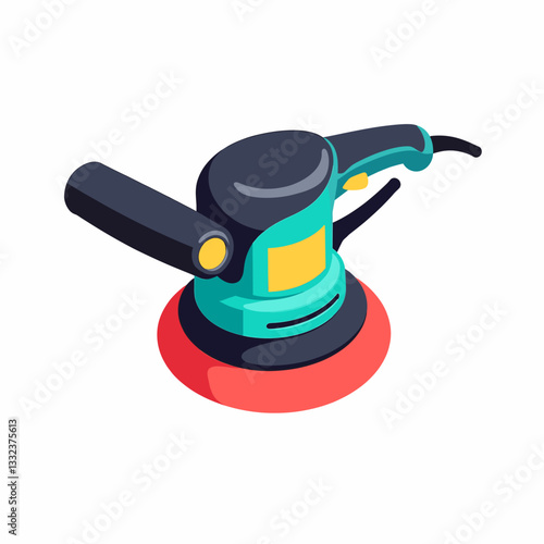 Electric sander illustration on white background, diy craftsmanship
