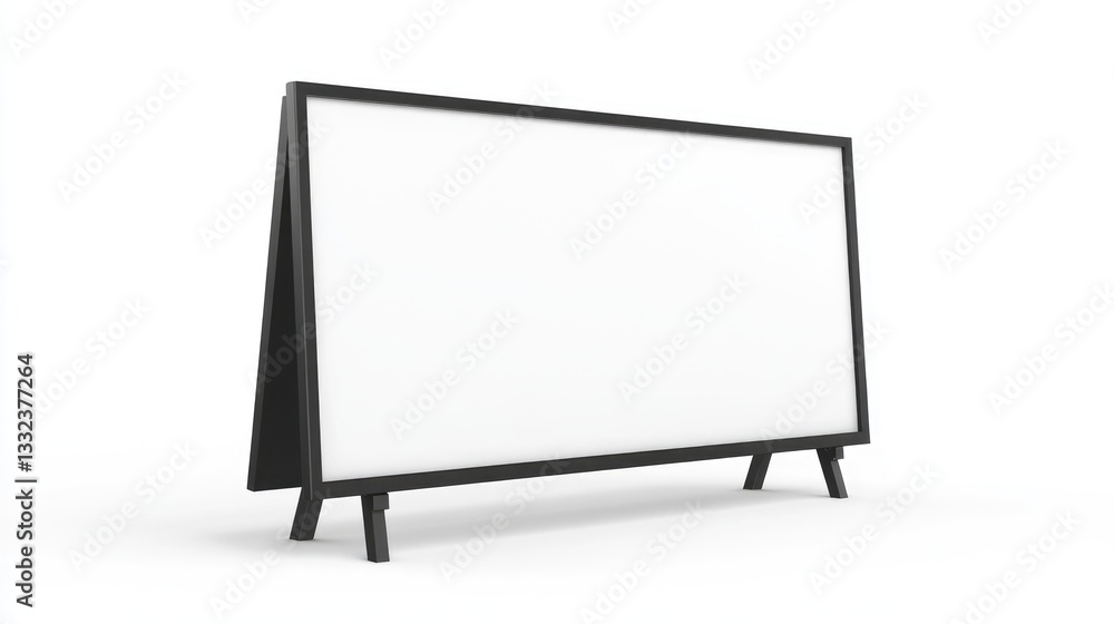 Large plain white sign for promotion on isolated white backdrop Large plain white sign for promotion on isolated white backdrop