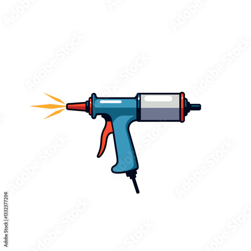 Sealant gun illustration in flat design, home improvement concept