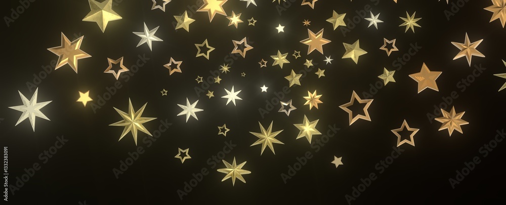 Falling Holiday Astral Radiance: Magnificent 3D Illustration of Descending Stellar Illumination for Christmas Falling Holiday Astral Radiance: Magnificent 3D Illustration of Descending Stellar Illumination for Christmas